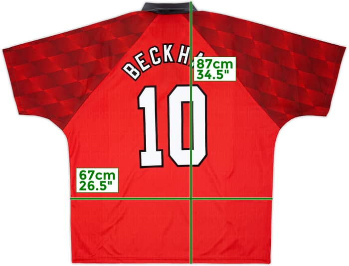 1996-98 Manchester United Home Shirt Beckham #10 - 10/10 - (XXL)