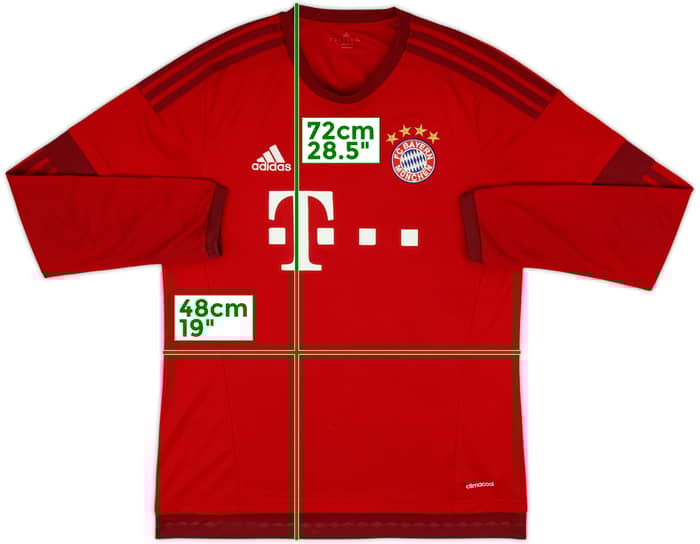 2015-16 Bayern Munich Home L/S Shirt - 3/10 - (M)