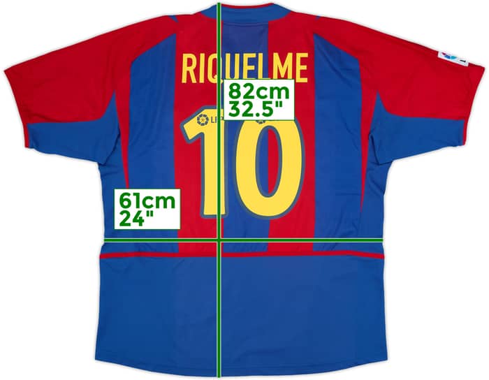 2002-03 Barcelona Home Shirt Riquelme #10 - 9/10 - (XL)