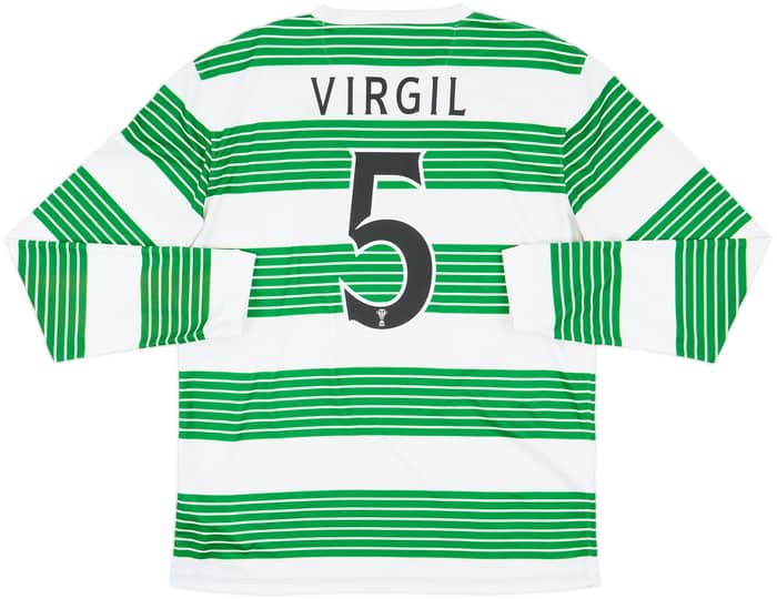 2013-15 Celtic Home L/S Shirt Virgil #5 - 9/10 - (M)