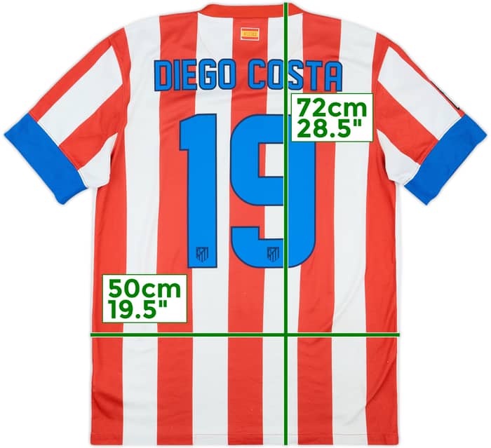 2012-13 Atletico Madrid Home Shirt D.Costa #19 - 6/10 - (M)