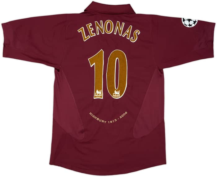 2005-06 Arsenal Home Shirt Zenonas #10 - 6/10 - (M)