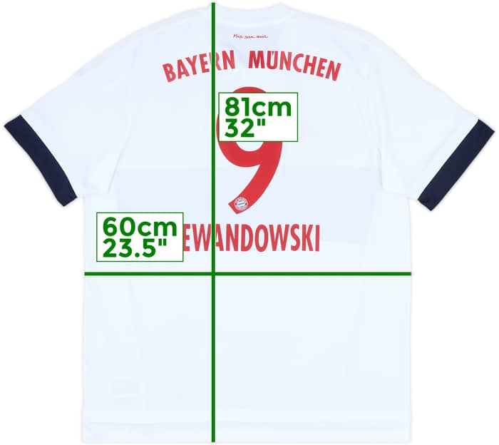 2015-16 Bayern Munich Away Shirt Lewandowski #9 - 9/10 - (XL)