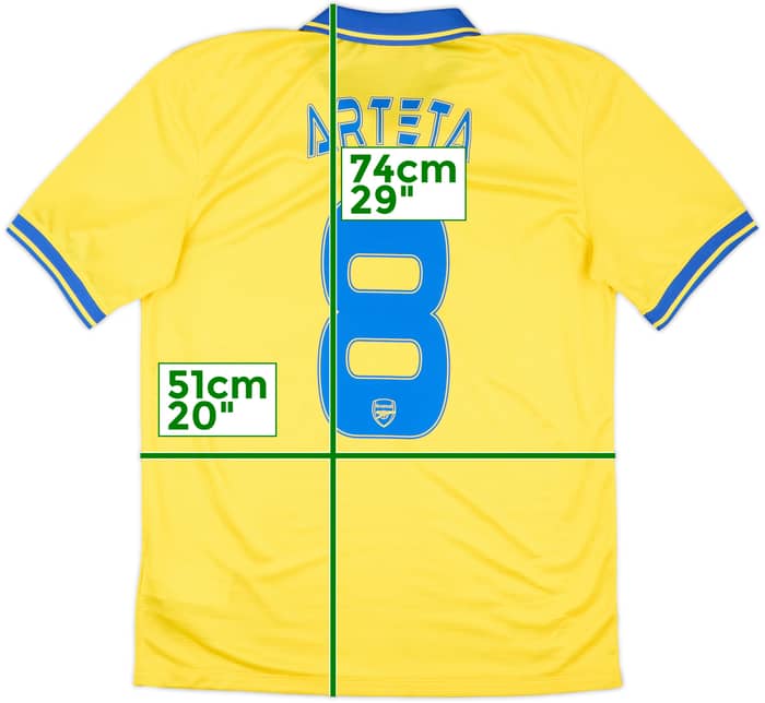 2013-14 Arsenal Away Shirt Arteta #8 - 8/10 - (M)
