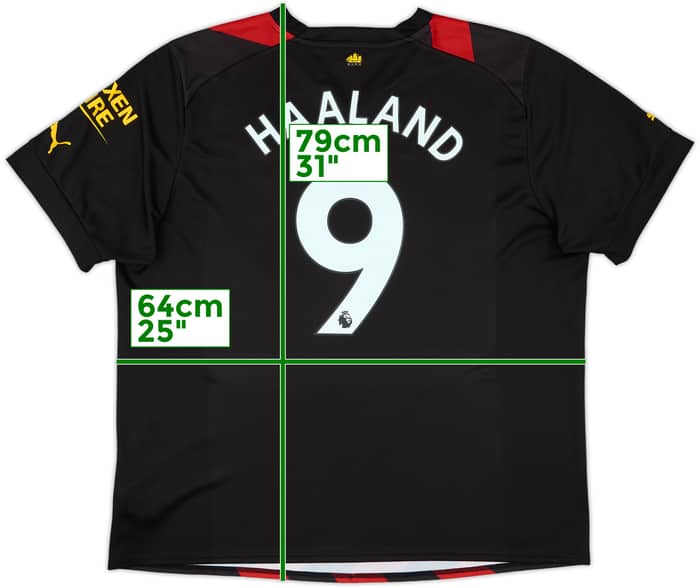 2022-23 Manchester City Away Shirt Haaland #9 - 9/10 - (XXL)