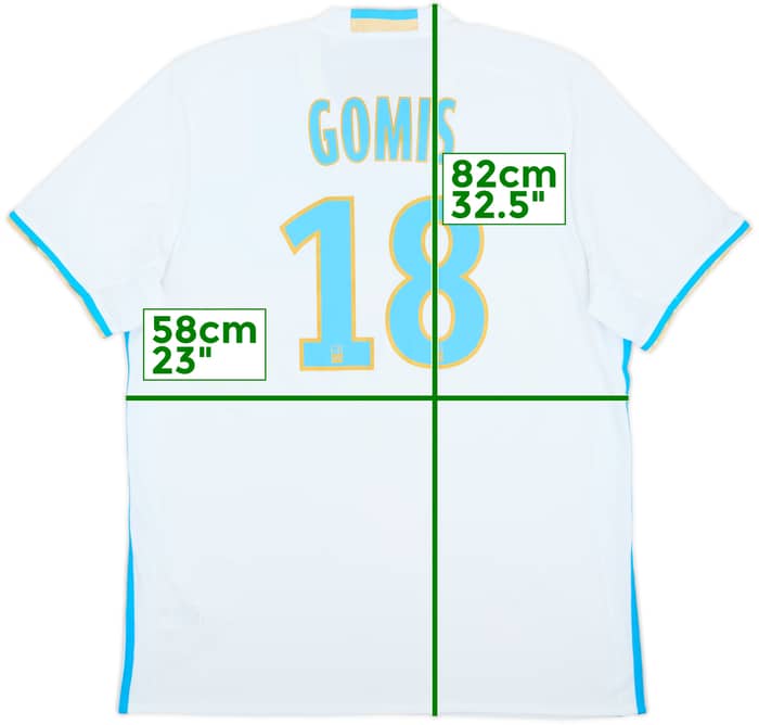2016-17 Olympique Marseille Home Shirt Gomis #18 - 7/10 - (XL)