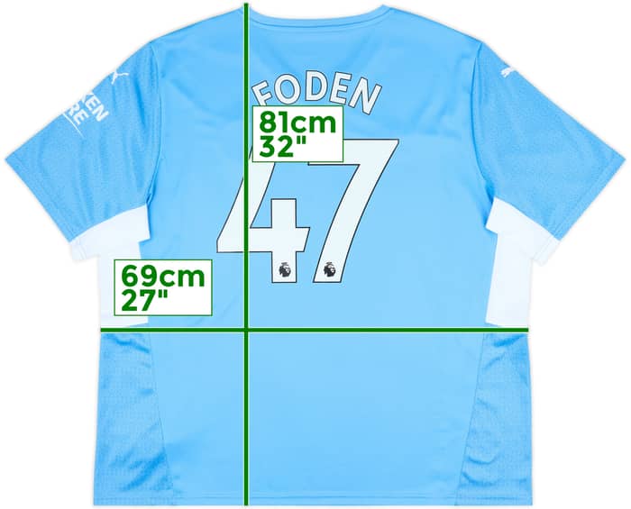 2021-22 Manchester City Home Shirt Foden #47 - 10/10 - (3XL)