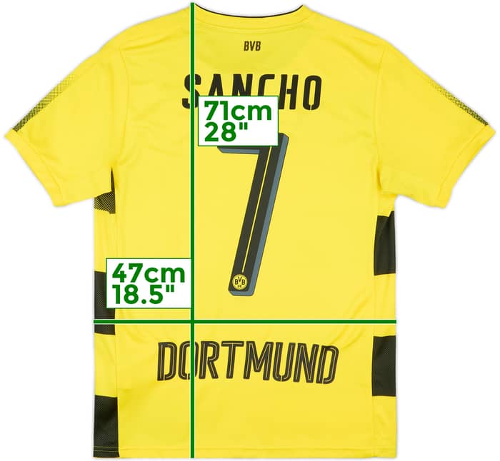 2017-18 Borussia Dortmund Home Shirt Sancho #7 - 9/10 - (S)