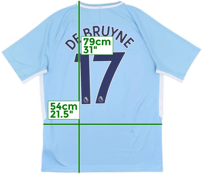 2017-18 Manchester City Home Shirt De Bruyne #17 - 9/10 - (L)