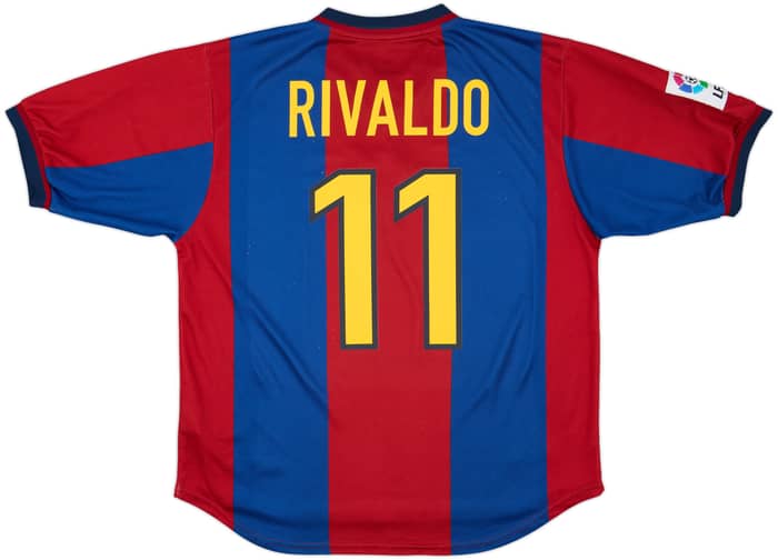 1998-00 Barcelona Home Shirt Rivaldo #11 - 8/10 - (L)