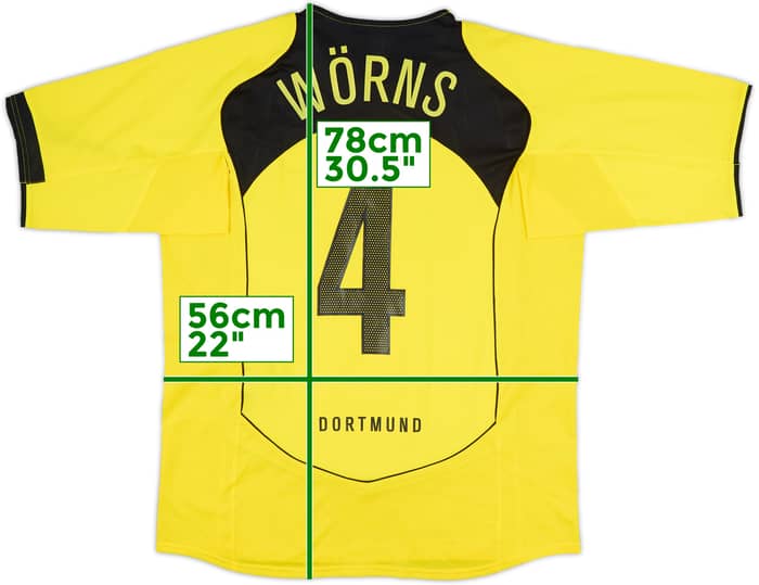 2004-05 Borussia Dortmund Home Shirt Worns #4 - 8/10 - (L)