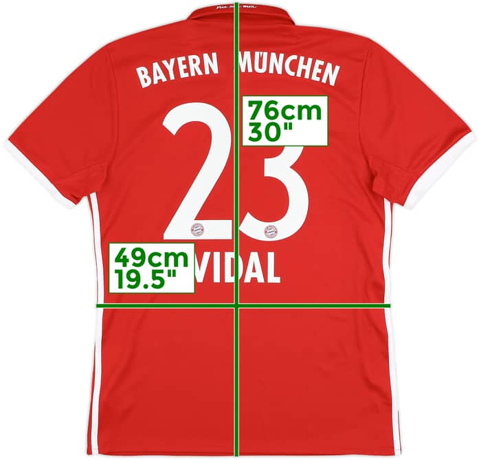 2016-17 Bayern Munich Home Shirt Vidal #23 - 9/10 - (M)