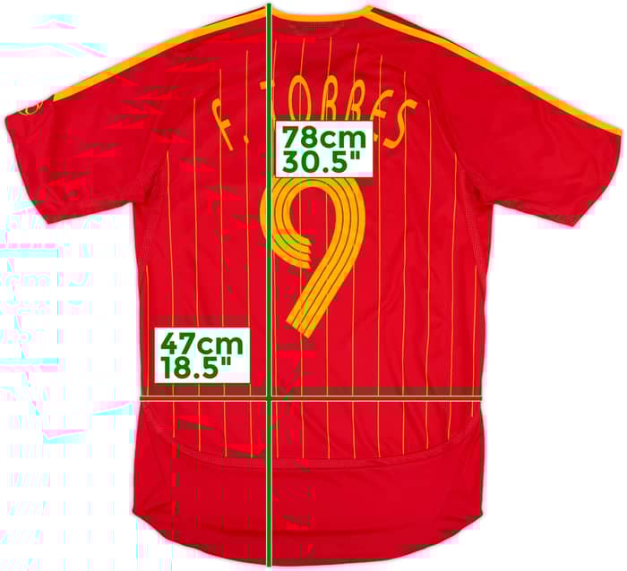 2006-08 Spain Home Shirt Torres #9 - 6/10 - (S)