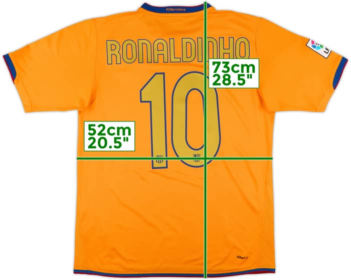 2006-08 Barcelona Away Shirt Ronaldinho #10 - 9/10 - (M)