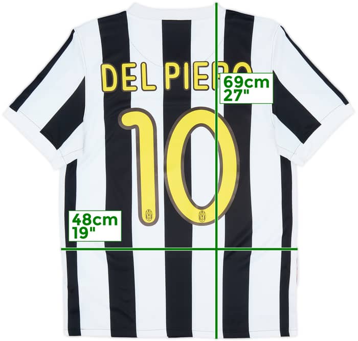 2009-10 Juventus Home Shirt Del Piero #10 - 8/10 - (S)