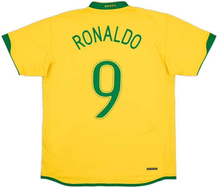 2006-08 Brazil Home Shirt Ronaldo #9 - 7/10 - (L)