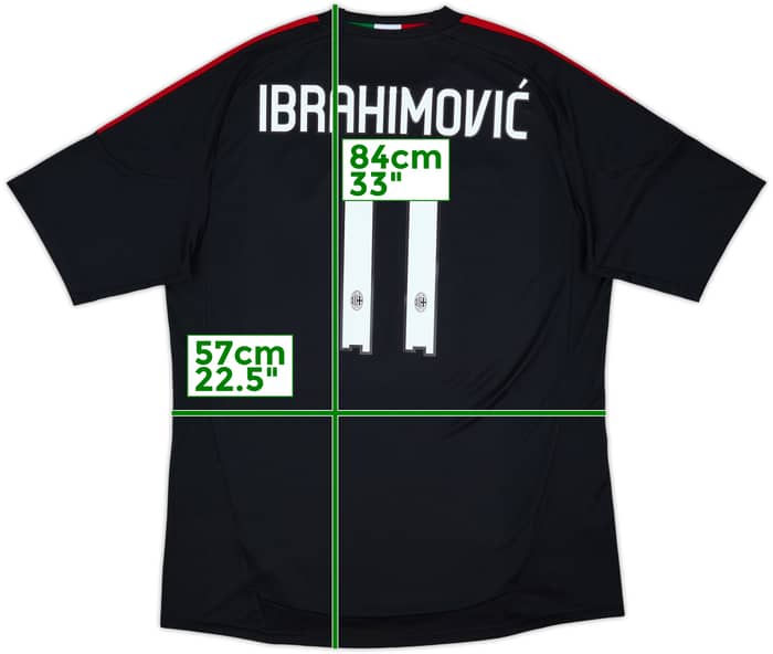 2010-11 AC Milan Third Shirt Ibrahimovic #11 - 7/10 - (XL)