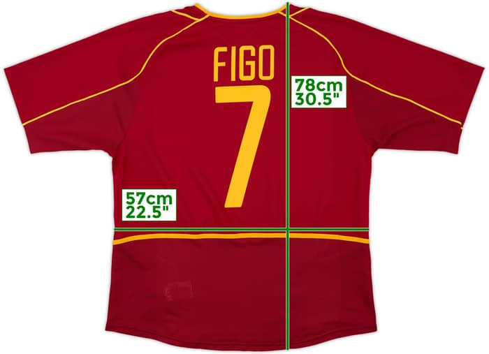 2002-04 Portugal Home Shirt Figo #7 - 8/10 - (XL)