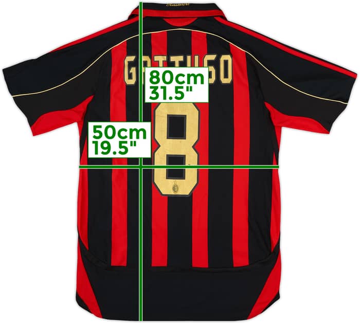 2006-07 AC Milan Home Shirt Gattuso #8 - 6/10 - (M)