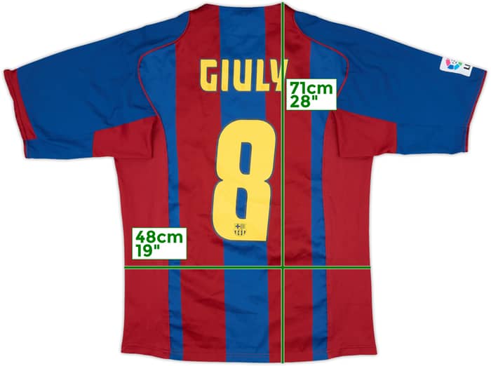 2004-05 Barcelona Home Shirt Giuly #8 - 7/10 - (S)