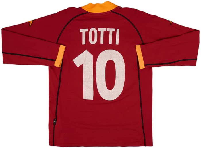2001-02 Roma Home L/S Shirt Totti #10 - 5/10 - (L)