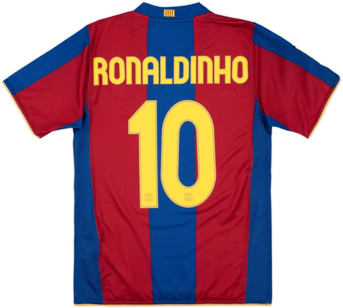 2007-08 Barcelona Home Shirt Ronaldinho #10 - 9/10 - (S)