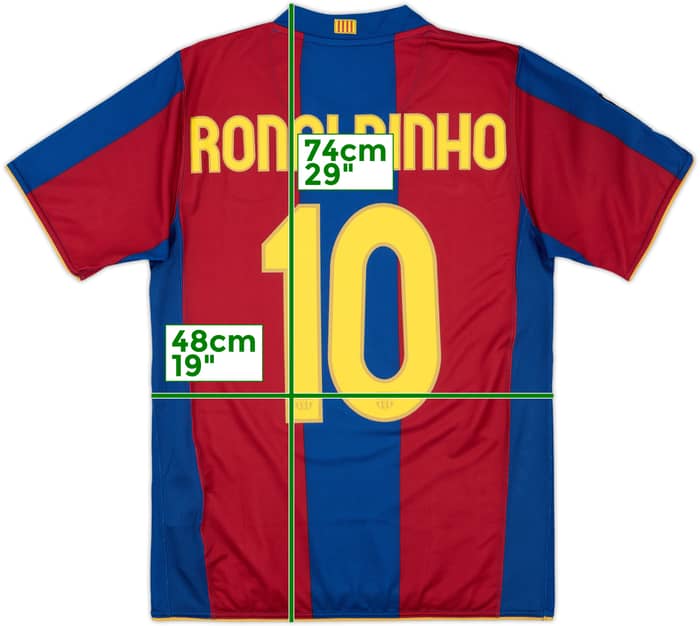 2007-08 Barcelona Home Shirt Ronaldinho #10 - 9/10 - (S)
