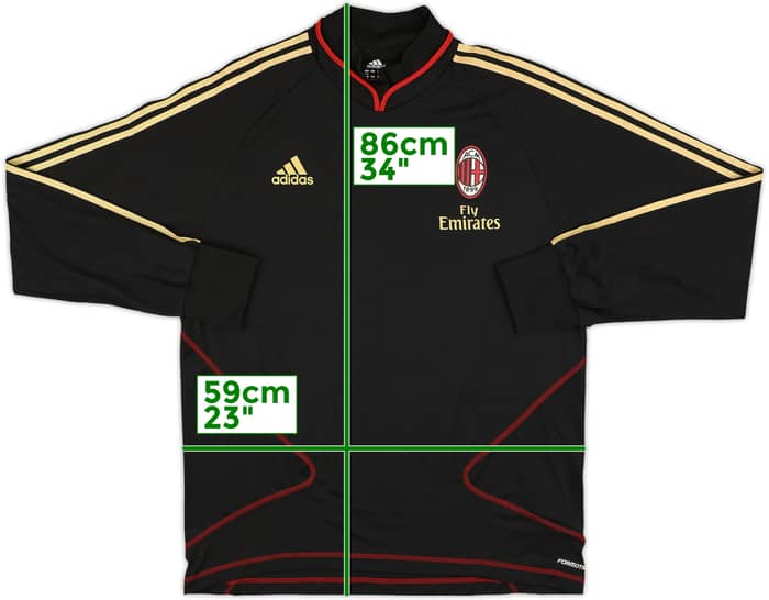 2010-11 AC Milan adidas Sweat Top - 8/10 - (XXL)