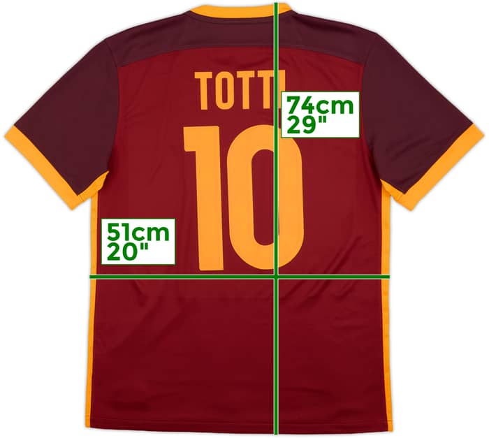 2015-16 Roma Home Shirt Totti #10 - 10/10 - (M)