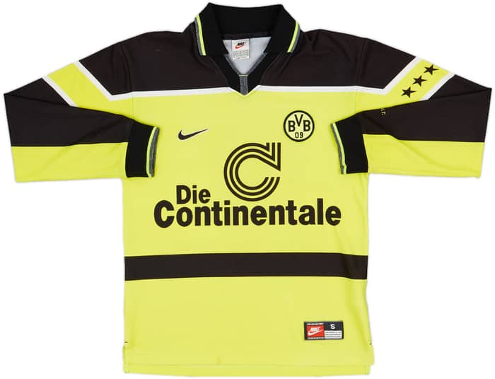 1997-98 Borussia Dortmund Home L/S Shirt #17 (Heinrich) - 9/10 - (S)