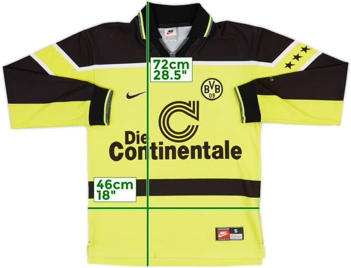 1997-98 Borussia Dortmund Home L/S Shirt #17 (Heinrich) - 9/10 - (S)