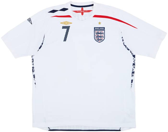 2007-09 England Home Shirt Beckham #7 - 8/10 - (3XL)