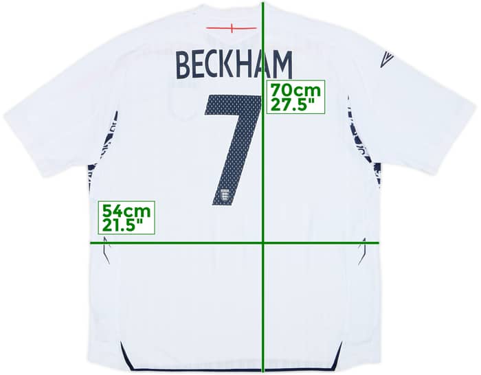 2007-09 England Home Shirt Beckham #7 - 8/10 - (3XL)