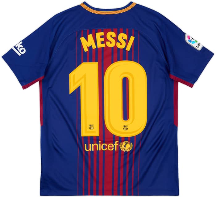 2017-18 Barcelona Home Shirt Messi #10 - 9/10 - (XL.Boys)