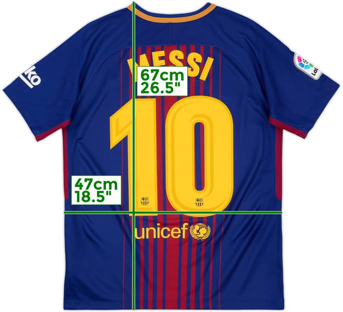 2017-18 Barcelona Home Shirt Messi #10 - 9/10 - (XL.Boys)