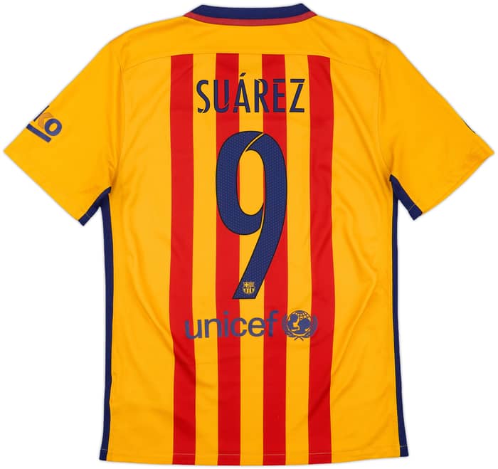 2015-16 Barcelona Away Shirt Suarez #9 - 6/10 - (S)