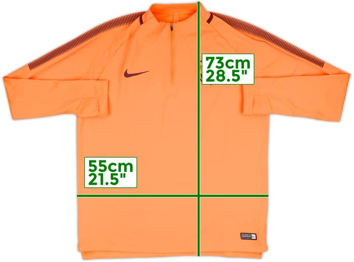 2017-18 Barcelona Nike 1/4 Zip Sweat Top - 8/10 - (L)