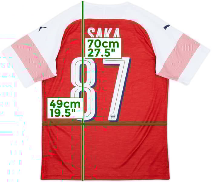 2018-19 Arsenal Home Shirt Saka #87 - 8/10 - (M)