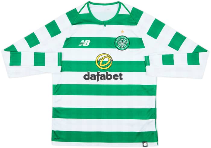 2018-19 Celtic Home L/S Shirt - 6/10 - (M)