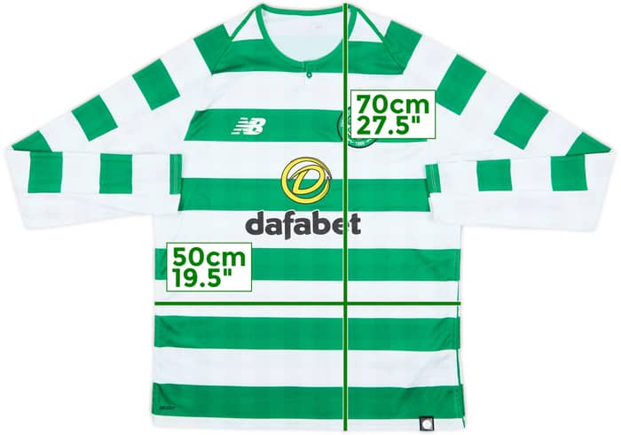 2018-19 Celtic Home L/S Shirt - 6/10 - (M)