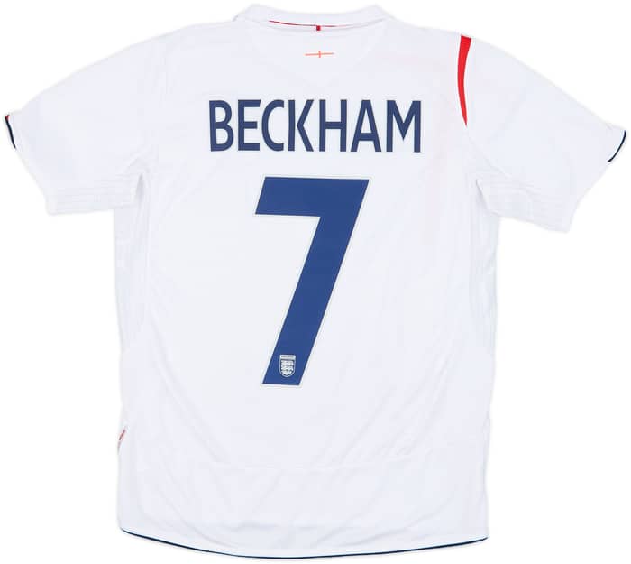 2005-07 England Home Shirt Beckham #7 - 8/10 - (XL.Boys)