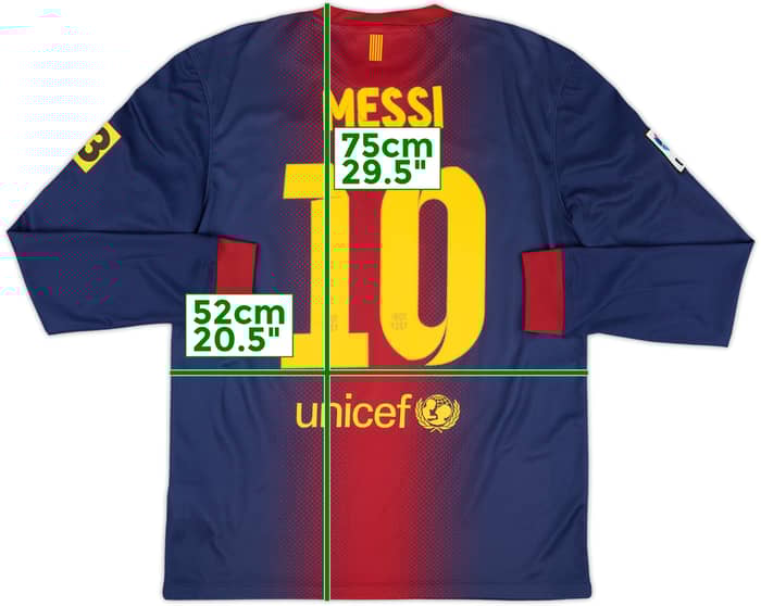 2012-13 Barcelona Home L/S Shirt Messi #10 - 9/10 - (M)