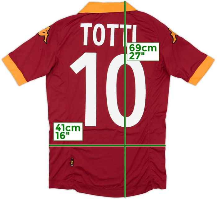 2012-13 Roma Home Shirt Totti #10 - 6/10 - (XS)