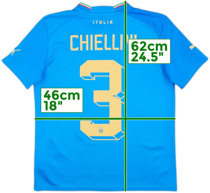 2022-23 Italy Home Shirt Chiellini #3 - 8/10 - (L.Boys)