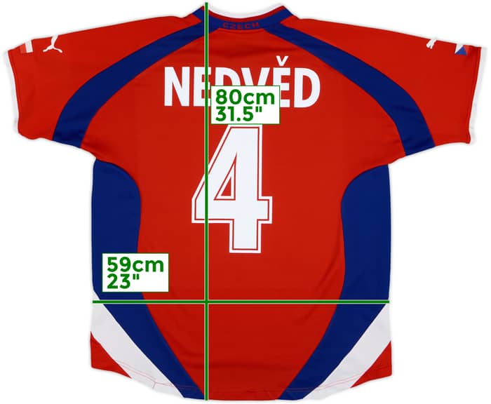 2000-02 Czech Republic Home Shirt Nedved #4 - 6/10 - (XL)