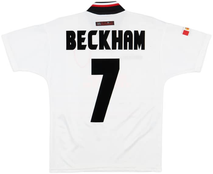 1997-99 Manchester United Away Shirt Beckham #7 - 8/10 - (L.Boys)