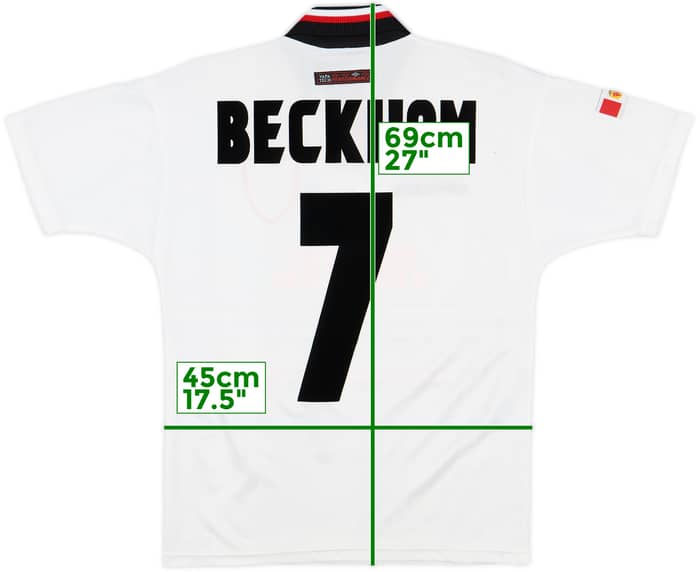 1997-99 Manchester United Away Shirt Beckham #7 - 8/10 - (L.Boys)