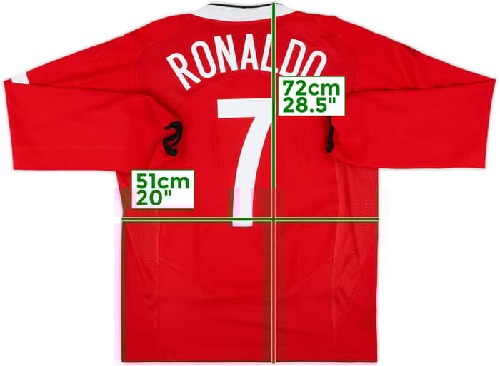 2004-06 Manchester United Home L/S Shirt Ronaldo #7 - 10/10 - (M)