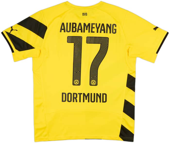 2014-15 Borussia Dortmund Home Shirt Aubameyang #17 - 9/10 - (M)