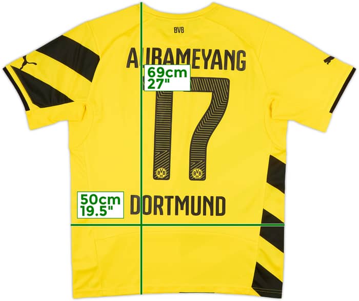 2014-15 Borussia Dortmund Home Shirt Aubameyang #17 - 9/10 - (M)